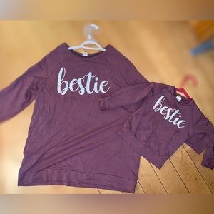 Posh & cozy “ bestie “ crew set.